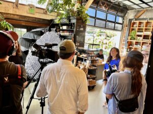 Wine Travel TV Host, Jamie Knee, behind the scenes
