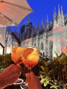 Milan Wine Travel at the Duomo, with an Aperol Spritz
